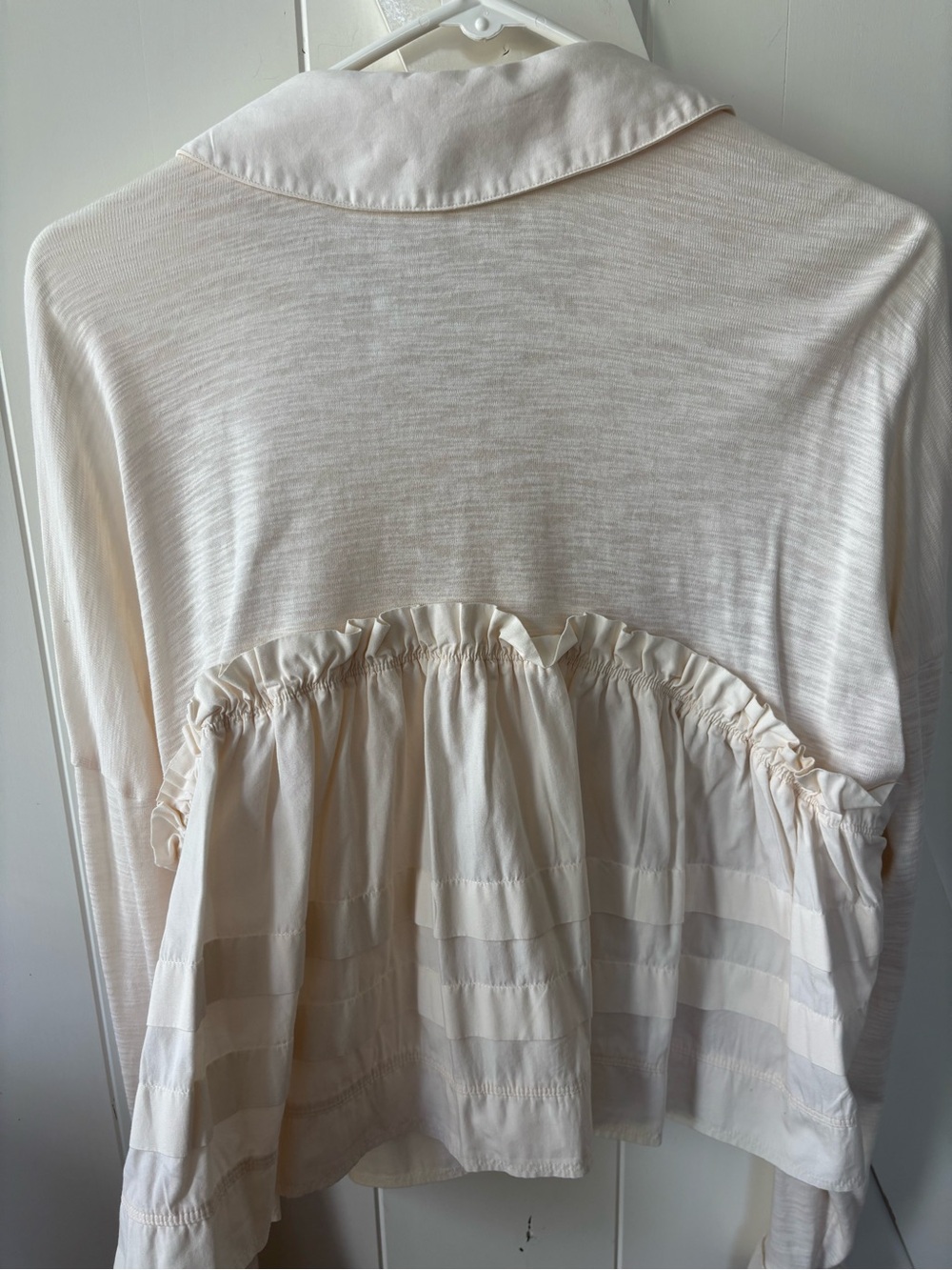 Pilcro Cream Ruffle-Front Collared Blouse - Picture 7 of 7